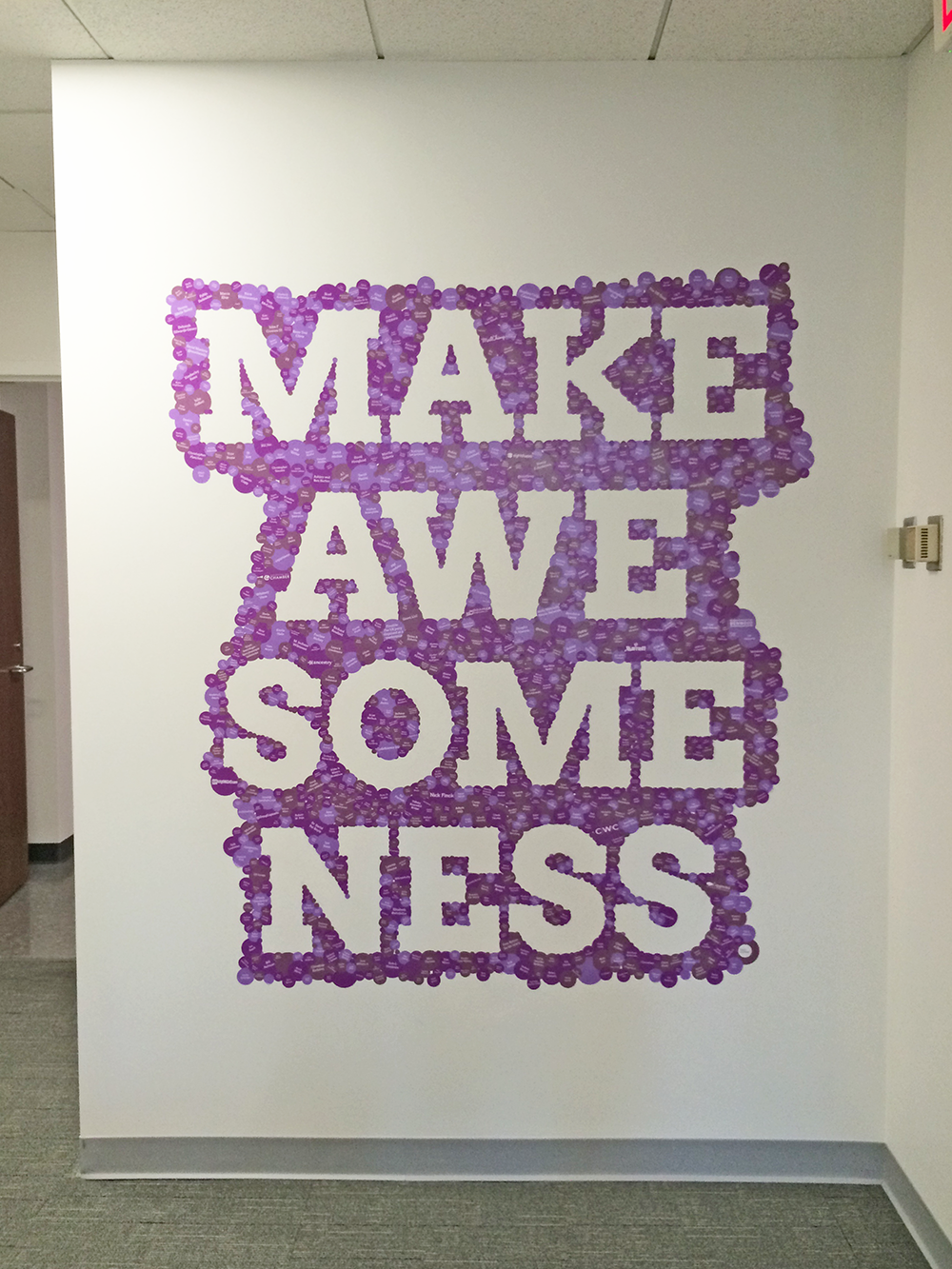 When you enter our space, one of the first things you see is the Wall of Awesomeness.